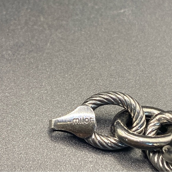 Set Necklace & Bracelet Milor italy. Black Gunmetal color - Picture 4 of 8